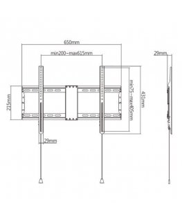Gembird WM-80F-01 TV-kiinnike 2,03 m (80") musta