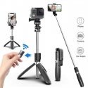 Riff L02 Universal wireless selfie stick (expand 100cm) with Tripod / Shutter button Black