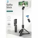 Riff L02 Universal wireless selfie stick (expand 100cm) with Tripod / Shutter button Black
