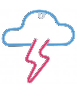 Manta SNL71BL Style Neon Lights CLOUD WITH LIGHTNING Blue-Pink