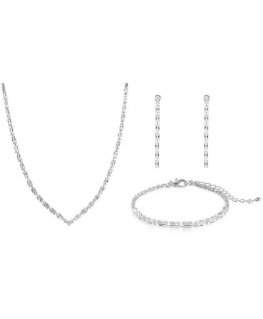 Troli prabangių papuošalų rinkinys su skaidriais kristalais (pakabukas, apyrankė, auskarai)