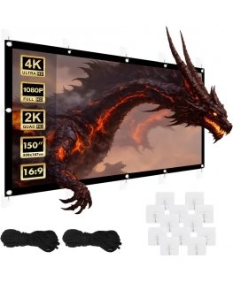 Maclean projection screen, 150", 330x187cm, 25mm 16:9 border, tension hooks, MC-167