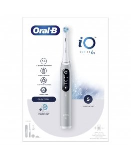 Oral-B iO 6S Aikuinen Värisevä hammasharja Harmaa, Valkoinen