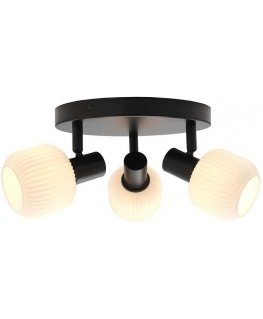 Nordlux Milford Mini Ceiling Light, 3-piece, black/opalescent