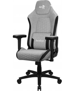 Aerocool CROWNASHGR, Ergonomic Gaming Chair, Adjustable Cushions, AeroWeave Technology, Grey