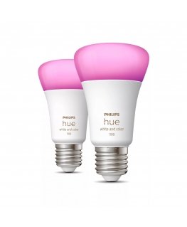 Philips Hue balta un krāsaina atmosfēras gaisma A60 – viedā spuldze E27 – 1100 (2 gab. iepakojumā)