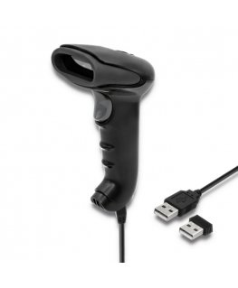 Qoltec 50868 barcode reader Handheld bar code reader 1D/2D Laser Black