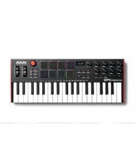 Akai MPK Mini Plus MIDI-kosketin 37 kosketinta USB musta, Punainen, Valkoinen