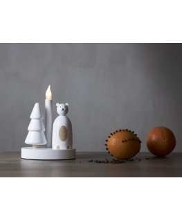 Star Trading Christmas Joy candle holder, Polar Bear