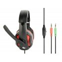 Gembird GHS-03 headphones/headset Wired Head-band Gaming Black, Red