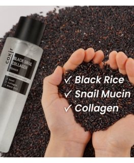 COXIR Черный тонер с коллагеном улитки, 150 мл