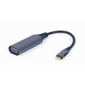 Cablexpert A-USB3C-VGA-01 videokaabliadapter 0,15 m USB tüüp-C VGA (D-Sub) Hall