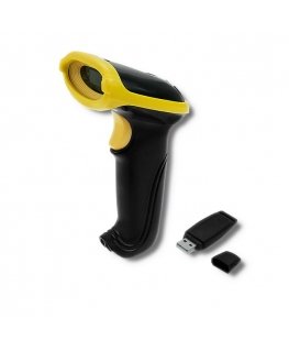 Qoltec 50862 barcode reader Handheld bar code reader 1D Laser Black, Yellow