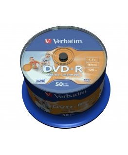 Verbatim 43533 neįrašytas DVD diskas 4,7 GB DVD-R 50 vnt