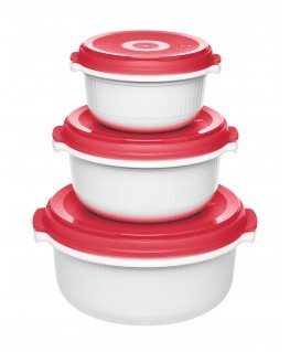 EMSA 518999 pārtikas uzglabāšanas konteiners Sarkans, Balts 3 pcs