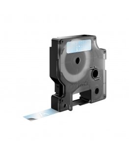 DYMO D1 -Standard Labels - White on Transparent - 12mm x 7m