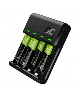 Green Cell GRSETGC03 baterijų įkroviklis Universalus USB