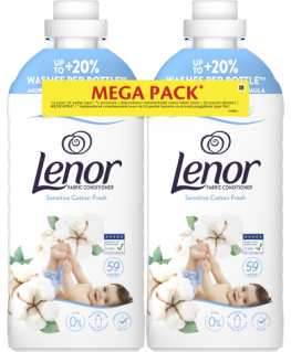 Fabric softener Lenor Sensitive Cotton Fresh, 2x1.239 l (118 Washes)