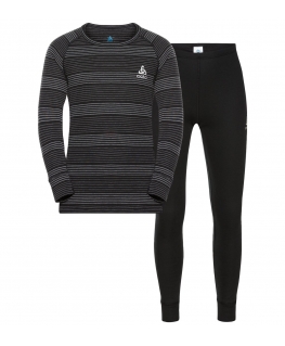 Odlo Set Long ACTIVE WARM ECO SET Children's Underwear, size 104cm, Black-Gray