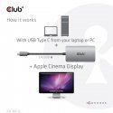 CLUB3D CAC-1510-A videokaapeli-adapteri 0,25 m USB Type-C DVI Harmaa