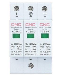 CNC DC Surge Protector, 3P, Class C, 20-40 kA, 1000VDC