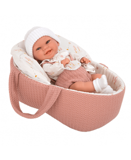 Arias bērniņš rozā nēsājamajā somā, meitenei, 33 cm