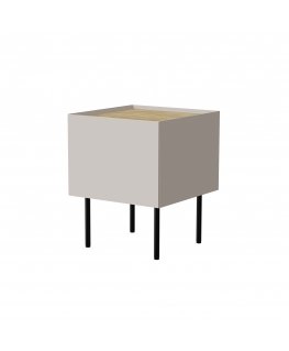 Cama Bedside table, 2 pcs, FELLINI, 40x41x60, cashmere + oiled oak top