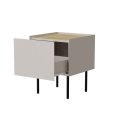 Cama Bedside table, 2 pcs, FELLINI, 40x41x60, cashmere + oiled oak top