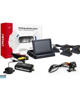 Amio parkimisensorite komplekt tft02 4,3 tollise ekraaniga koos hd-315-led kaameraga, 4 sensori, must veok