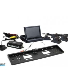 Amio parkimise andurite komplekt tft02 4,3-tollise ekraani ja HD-402-LED kaameraga, 4 andurit, must veoauto.