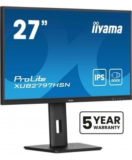 iiyama ProLite 27" IPS technology panel with USB-C dock and RJ45 (LAN)