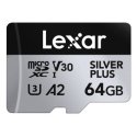 Lexar Professional SILVER PLUS 64 GB MicroSDXC UHS-I Klases 3 Lexar Professional SILVER PLUS 64 GB MicroSDXC UHS-I Klases 3