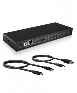 ICY BOX IB-DK2245AC Проводная USB 3.2 Gen 1 (3.1 Gen 1) Type-C Черный