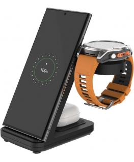 FIXED 3-в-1 беспроводная зарядная станция для часов Garmin, черная