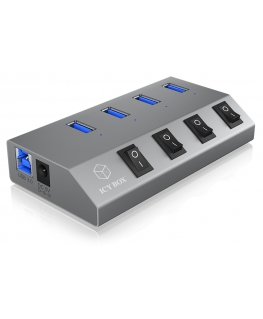 ICY BOX IB-HUB1405 USB 3.2 Gen 1 (3.1 Gen 1) Type-B 5000 Mbit/s Anthracite