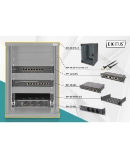 Digitus DN-10-SET-2-B püstik 9U Seinale monteeritav riiul Must
