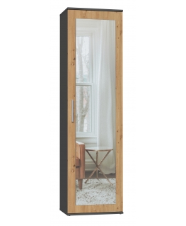 Topeshop DUO SZAFA ANT/ART KP guļamistabas skapis 2 plaukti 1 durvis