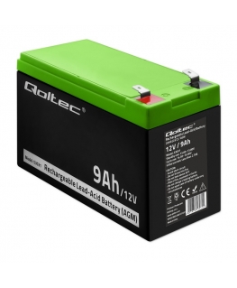 Qoltec 53031 UPS-aku Suletud pliiaku (VRLA) 12 V 9 Ah