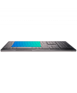 CLEVETURA CLVX 1 Touch-On-Keys AI bezvadu tastatūra, ANSI ASV Windows izkārtojums, šķēres slēdži, alumīnija šasija, interaktīvai