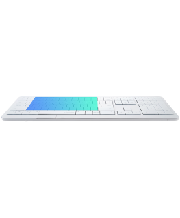 CLEVETURA CLVX 1 Touch-On-Keys AI bezvadu tastatūra, ANSI ASV Mac izkārtojums, šķēres slēdži, alumīnija korpuss, interaktīvā RGB