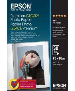 Epson Premium Glossy Photo Paper - 13x18cm - 30 Sheets