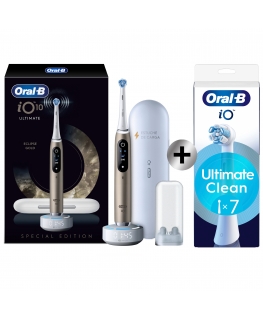 Hammasteharja Oral-B iO 10-sarjan "Eclipse Gold" erikoisjulkaisussa, valkoinen