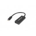 Lanberg AD-UC-DP-01 video kabeļu aksesuārs 0,15 m USB Veids-C DisplayPort Melns