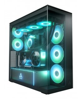 ARCTIC Xtender VG (Mirror Black) Premium E-ATX PC Case with Vertical GPU Mounting