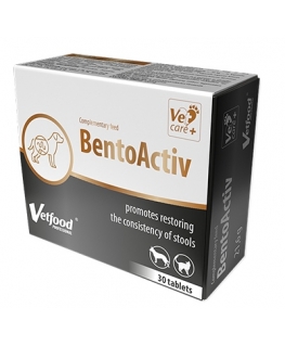 VetFood BentoActiv diarrhea and indigestion for dogs and cats 30 capsules