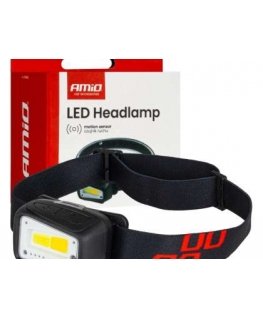 Rechargeable headlamp with motion sensor, COB 1800mAh (batt) Amio-04666