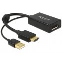 DeLOCK 0.245m HDMI+USB2.0-A/DisplayPort 0,254 m HDMI + USB Must