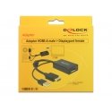 DeLOCK 0.245m HDMI+USB2.0-A/DisplayPort 0,254 m HDMI + USB Juoda