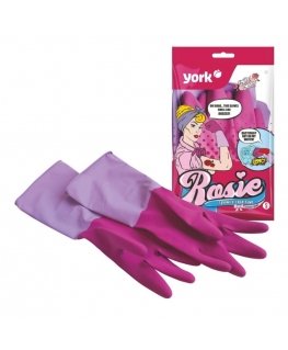 York Rosie Scented Rubber Gloves Pink Size S