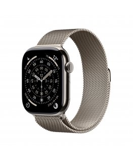 Apple Watch Series 11 GPS + Cellular 46mm Natural Titanium Case with Natural Milanese Loop - S/M